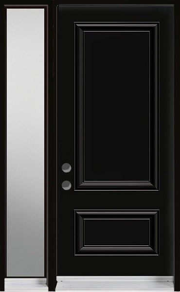 Two-Panel Steel Entry Systems-One Side-Lite-Frosted-Black - 0