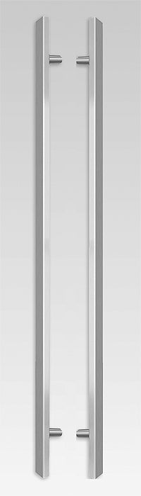 Door Pull Bars Rectangular Profile Matte Black or Stainless Steel - 0