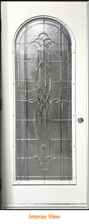 Insulated Steel Entry Door, "Poveda" Glass Design 32" x 80" Right Hinge-2