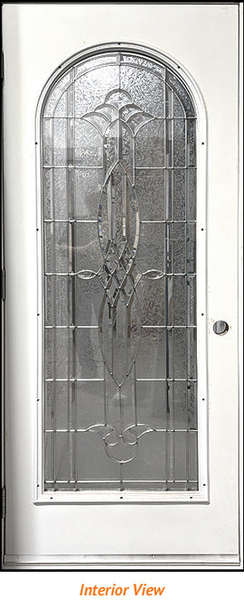 Insulated Steel Entry Door, "Poveda" Glass Design 32" x 80" Right Hinge - 0