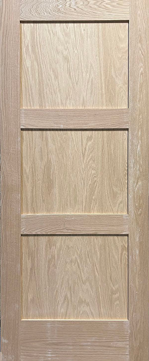 Shaker 3-Panel Interior Door 30" x 80" Red Oak