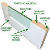 Shaker Door 5-Panel Diffused Laminated Glass 32" x 80"
