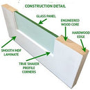 Shaker Door 5-Panel Diffused Laminated Glass 30" x 80"-2