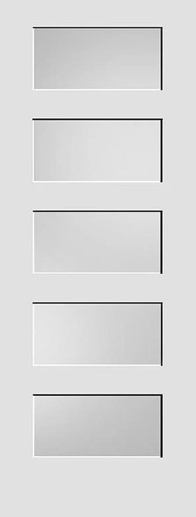 Shaker Doors 5-Panel DIFFUSED GLASS 80" Tall. - 0