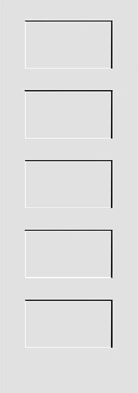 Shaker Doors 5 Panel Primed 80" Tall (Garson)