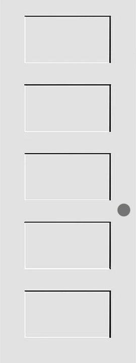 Shaker Door 5-Panel 23 3/4" x 72 1/4"- Machined Left Hinge
