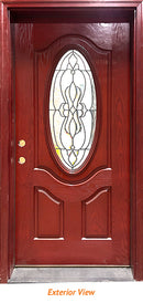 Insulated Fiberglass Entry Door, "Alzira" Glass Design 36" x 80" Right Hinge-1