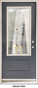 Insulated Steel Entry Door, "Thermacrystal" Glass, 34" x 80" Left Hinge-1