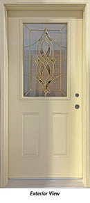 Insulated Entry Door, "LaBelle" Brass Glass Design 36" x 80" Left Hinge-1