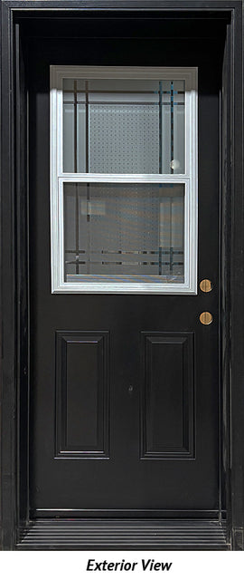 Entry Door Frosted Venting Window 32 x 80 Left Hinge Black