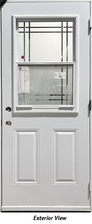 Entry Door Frosted Venting Window 32 x 80 Left Hinge Black - 0