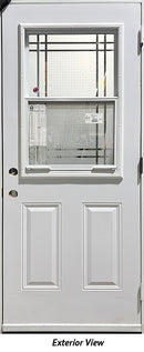 Entry Door Frosted Venting Window 32 x 80 Left Hinge Black-2