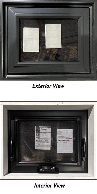 Awning Window 27" Wide x 17" Tall Triple Glazed Iron Ore Ext