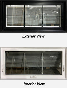 Awning Window 57 1/4" Wide x 27 1/4" Tall-Black Exterior