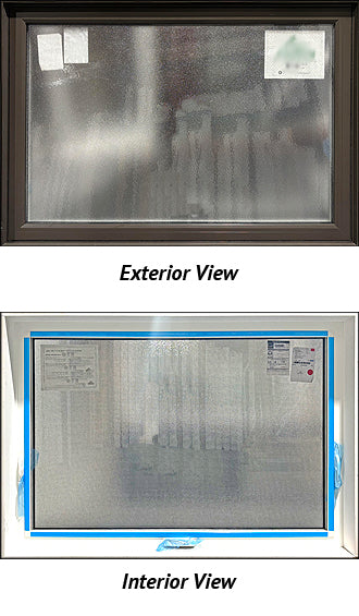 Awning Window 59 1/2" Wide x 39 1/2" Tall-Frosted Glass-Brown
