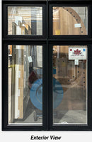 Casement Window 56" Wide x 80" Tall-With Transom-Black-1