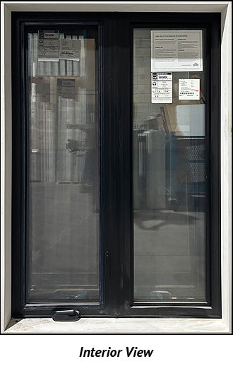 Casement Window 2-Section 41 1/2" Wide x 60" Tall-Black Exterior