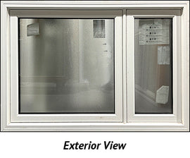 Casement Window 2-Section 57 1/2" Wide x 37 3/4" Tall Frosted Glass
