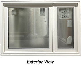 Casement Window 2-Section 57 1/2" Wide x 37 3/4" Tall Frosted Glass