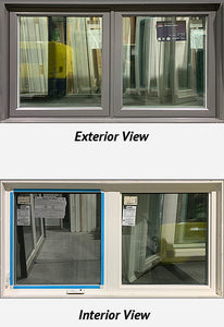 Casement Window 2-Section 65 1/2" Wide x 35 1/4" Tall-Grey