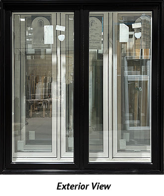 Casement Window 2-Section 68" Wide x 72" Tall-Black