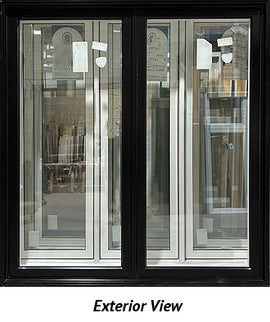 Casement Window 2-Section 68" Wide x 72" Tall-Black