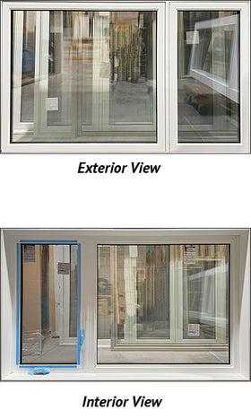 Casement Window 2-Section 79" Wide x 48" Tall Triple Glazed