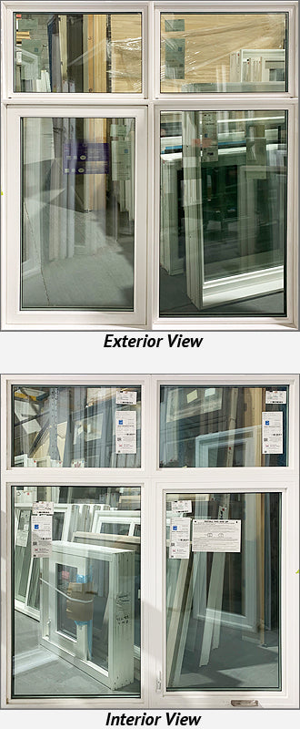 Casement Window 2 sections and Transom 58" Wide x 66" Tall