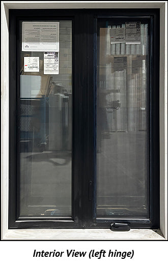 Casement Window 2-Section 41 1/2" Wide x 60" Tall-Black Exterior