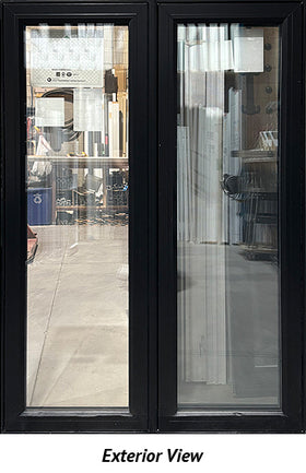 Casement Window 2-Section 41 1/2" Wide x 60" Tall-Black Exterior