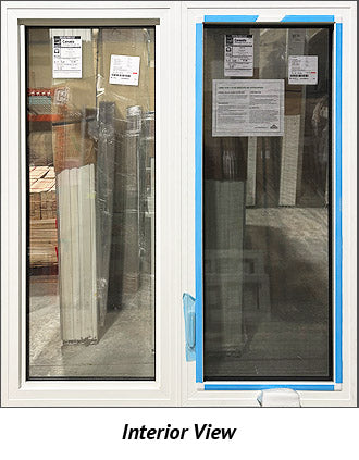 Casement Window 2 Section 49" Wide x 57" Tall Triple Glazed