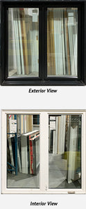 Casement Window 2-Section 60" Wide x 60" Tall-Black Exterior
