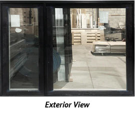 Casement Window, 2 Section 76 1/2" Wide x 67" Tall-Black