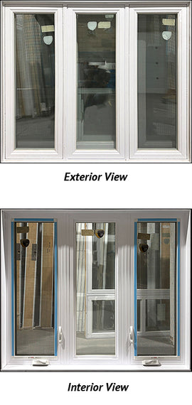 Casement Window 3-Section 58 1/4" Wide x 50" Tall