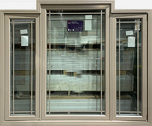 Casement Window 3-Section 83" Wide x 69" Tall-Pebble Exterior
