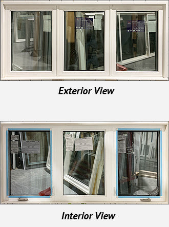 Casement Window 3-Section 84 ⅛" Wide x 38 ⅝" Tall