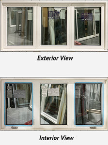 Casement Window 3-Section 84 ⅛" Wide x 38 ⅝" Tall