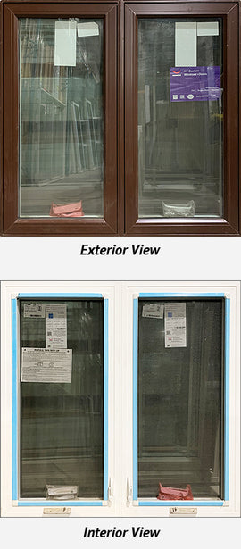 Casement Window 2-Section 44 3/4" Wide x 44" Tall-Brown