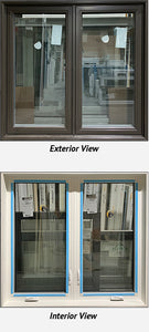 Casement Window Two Section 55 1/4" Wide x 52 1/4" Tall-Brown.