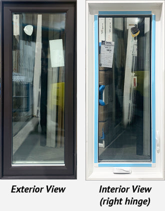 Casement Window 22 3/4 x 50 3/4 Triple Glazed, Brown