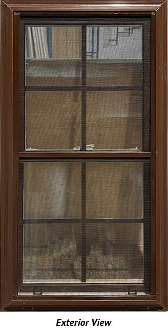 Double Hung Window 22" Wide x 41 3/4" Tall-Brown Exterior