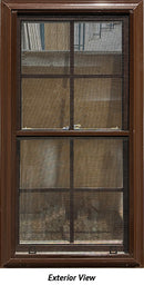 Double Hung Window 22" Wide x 41 3/4" Tall-Brown Exterior-1