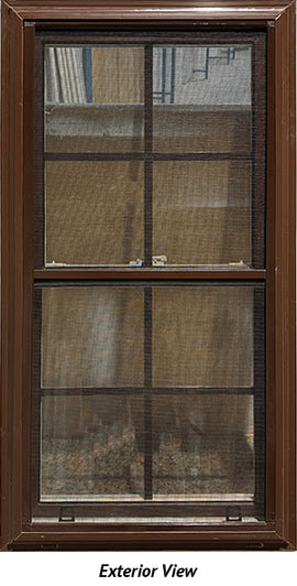 Double Hung Window 22" Wide x 41 3/4" Tall-Brown Exterior