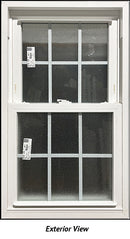 Double Hung Window 23 3/4" x 41 1/2" Frosted Glass and Grill-2