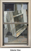 Double Hung Window 29 5/8" Wide x 47 3/4" Tall-Tan Exterior-1