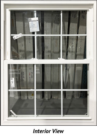 Double Hung Window 39 1/2" x 53" With Colonial Grill
