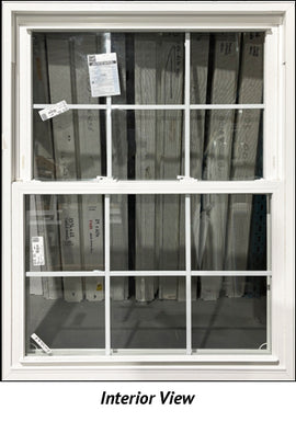 Double Hung Window 39 1/2" x 53" With Colonial Grill - 0