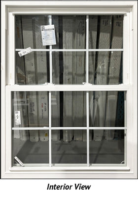 Double Hung Window 39 1/2" x 53" With Colonial Grill - 0