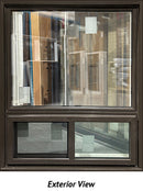 Fixed Over Slider 46" Wide x 57 1/2" Tall Triple Glaze, Brown Exterior-1