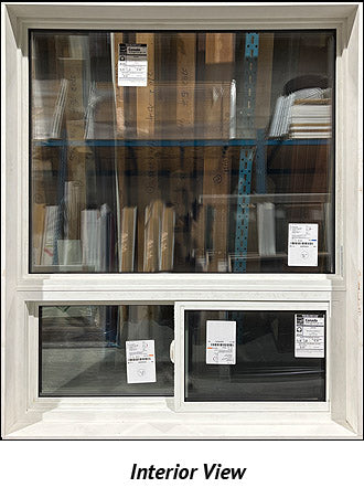 Fixed Over Slider 46" Wide x 57 1/2" Tall Triple Glaze, Brown Exterior